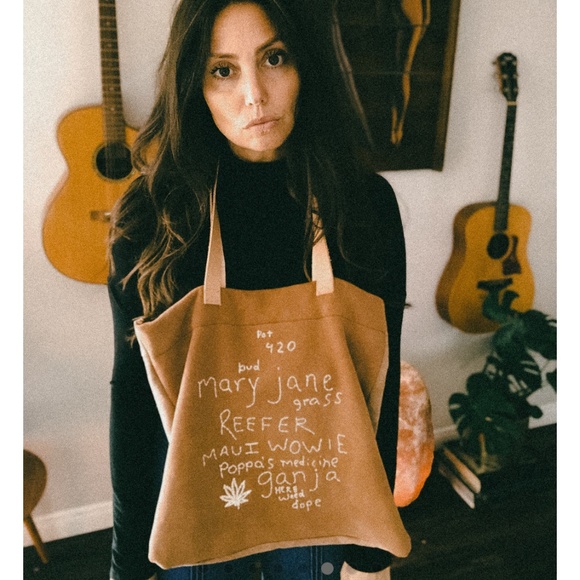 NWOT Stoned Immaculate X Jenean Jenean embroidered Dime Bag Tote - Picture 2 of 15